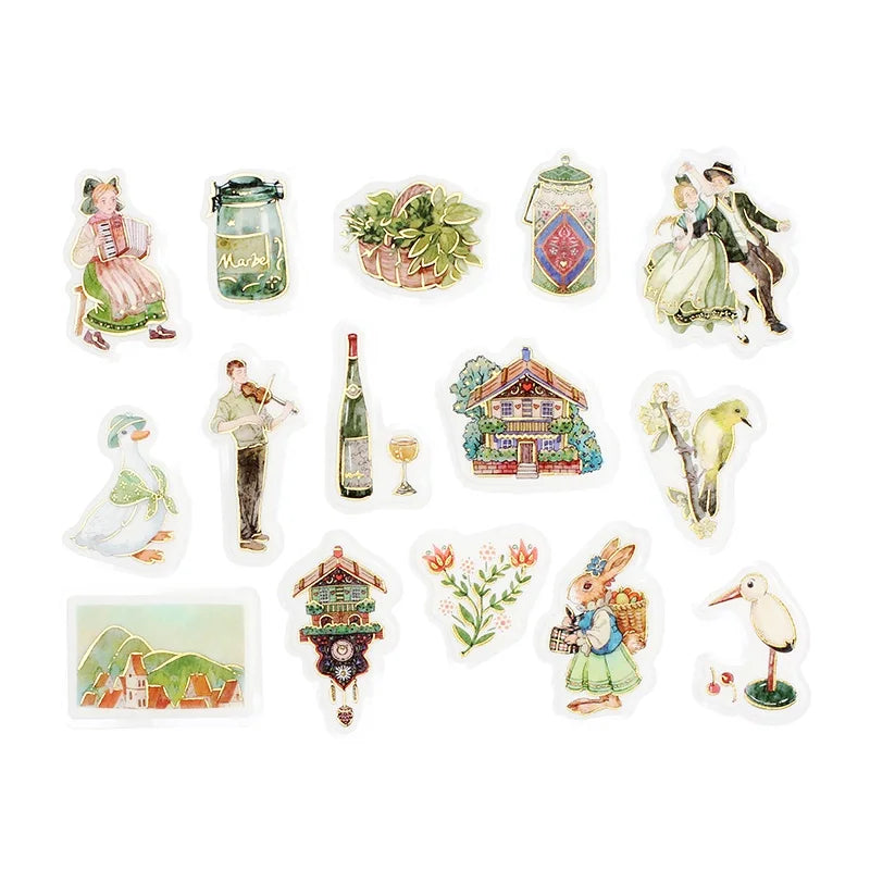 BGM - Pegatinas sueltas 45 ud - The Alps Story - Green