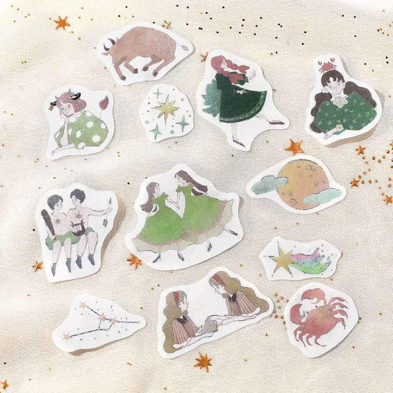 BGM - Pegatinas sueltas 45 ud - Tauro Geminis Cancer - Constellation Girls