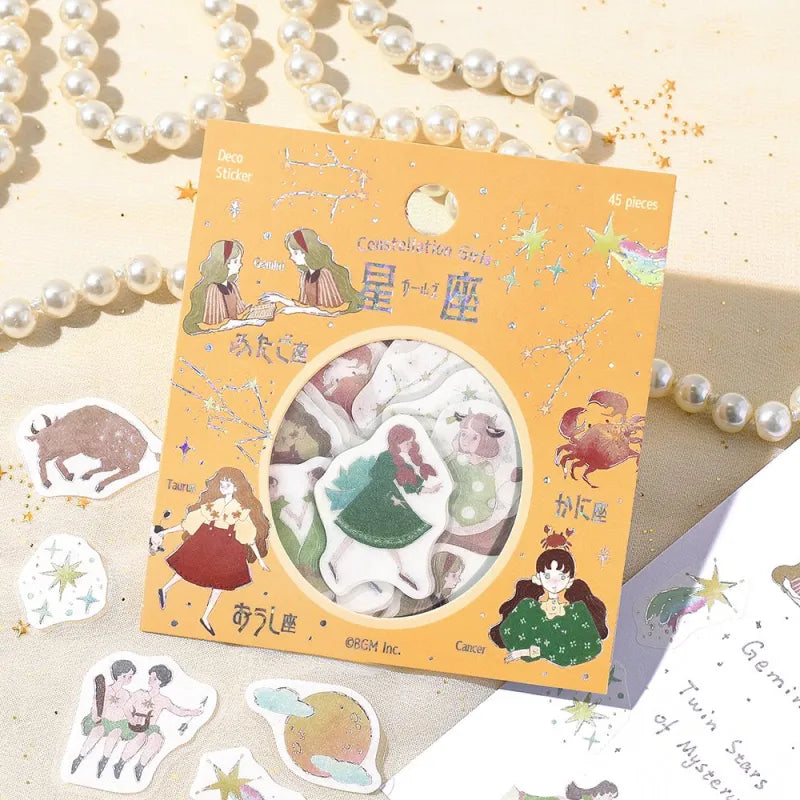 BGM - Pegatinas sueltas 45 ud - Tauro Geminis Cancer - Constellation Girls