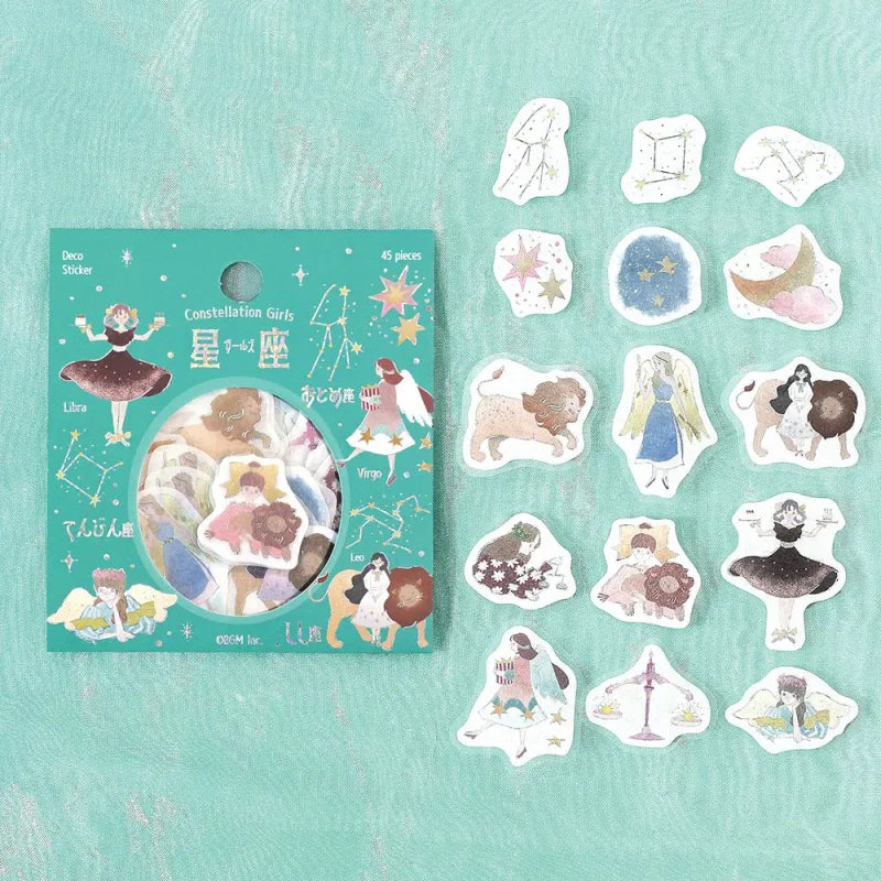 BGM - Pegatinas sueltas 45 ud - Leo Virgo Libra - Constellation Girls