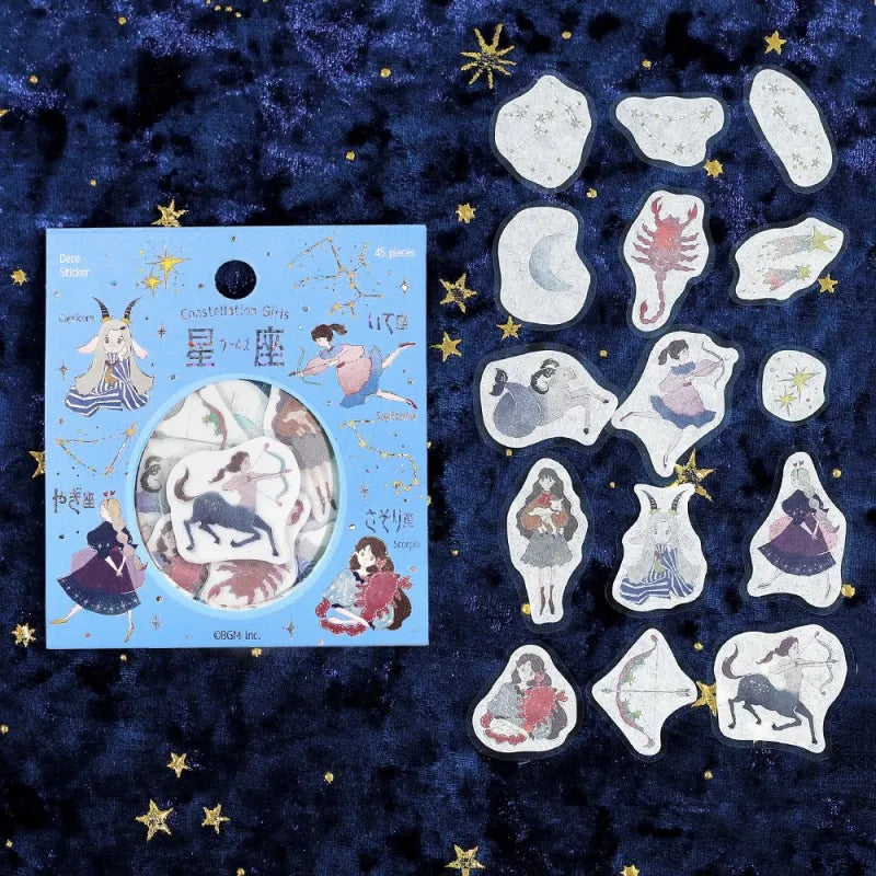 BGM - Pegatinas sueltas 45 ud - Escorpio Sagitario Capricornio - Constellation Girls