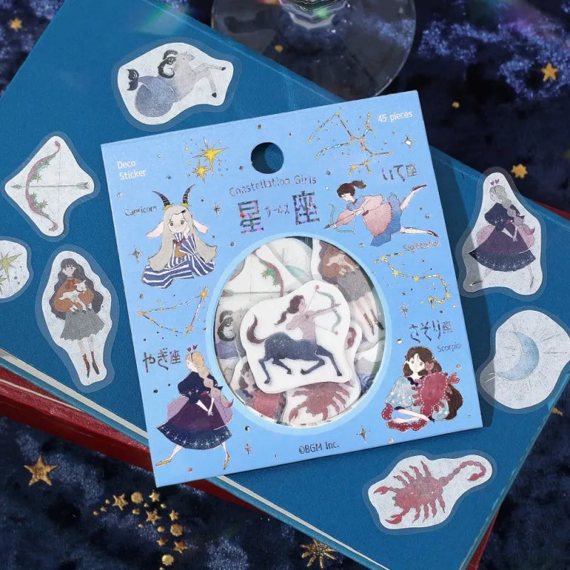 BGM - Pegatinas sueltas 45 ud - Escorpio Sagitario Capricornio - Constellation Girls
