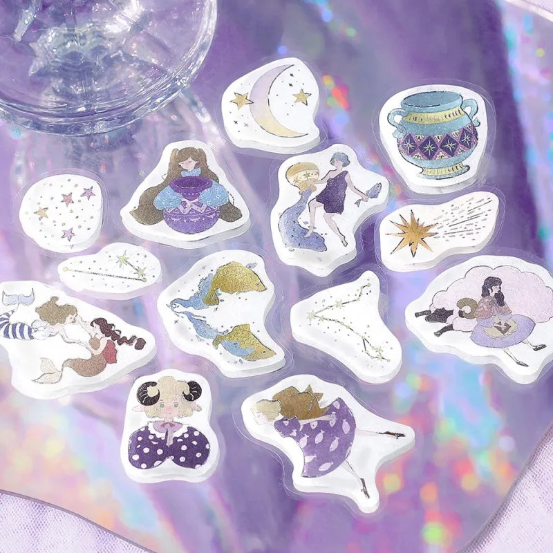 BGM - Pegatinas sueltas 45 ud - Acuario Piscis Aries - Constellation Girls