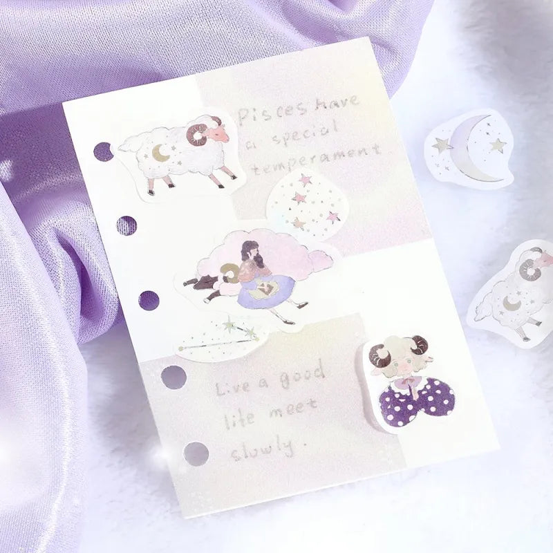 BGM - Pegatinas sueltas 45 ud - Acuario Piscis Aries - Constellation Girls