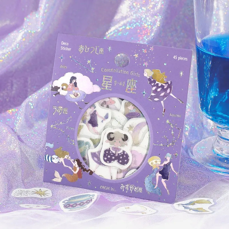 BGM - Pegatinas sueltas 45 ud - Acuario Piscis Aries - Constellation Girls