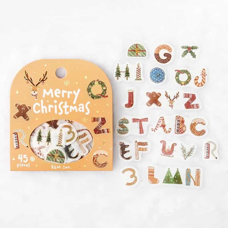 BGM - Pegatinas sueltas 45 ud - Alphabet - Merry Christmas