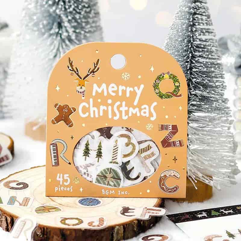 BGM - Pegatinas sueltas 45 ud - Alphabet - Merry Christmas