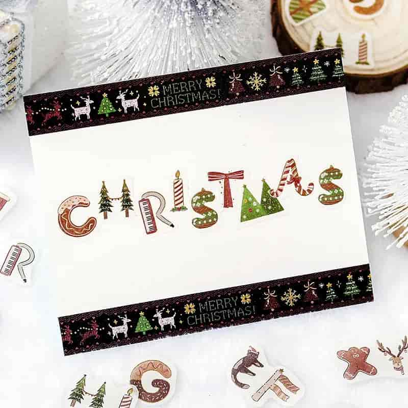 BGM - Pegatinas sueltas 45 ud - Alphabet - Merry Christmas