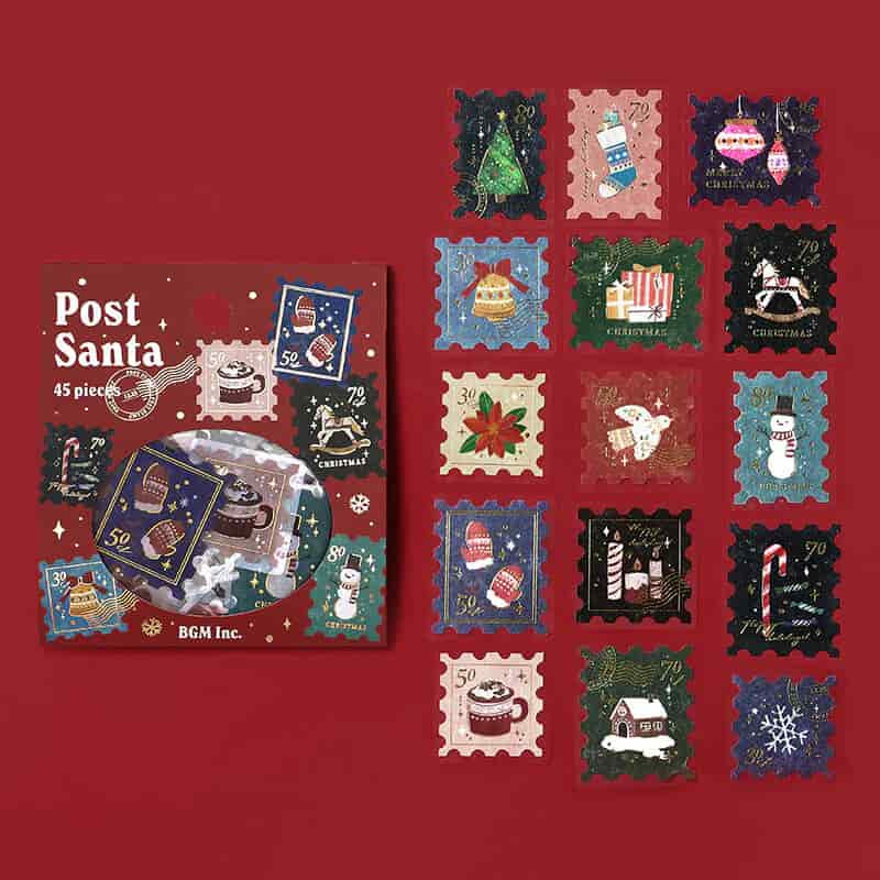 BGM - Pegatinas sueltas 45 ud - Post Office - Merry Christmas