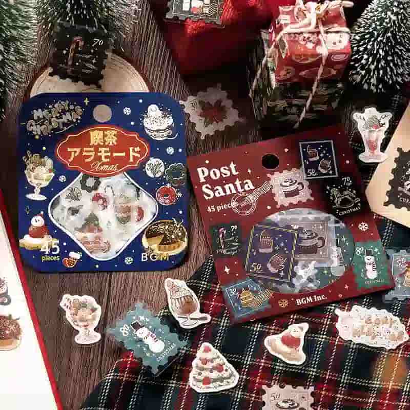 BGM - Pegatinas sueltas 45 ud - Cafe a la mode - Merry Christmas