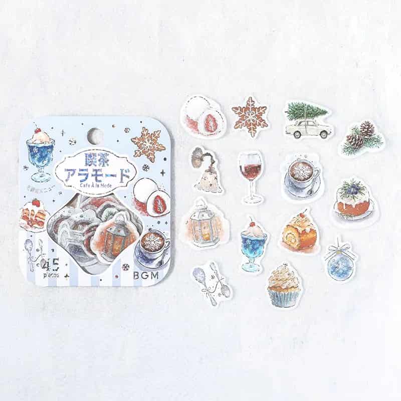 BGM - Pegatinas sueltas con foil 45 ud - Cafe a la mode - Winter Limited