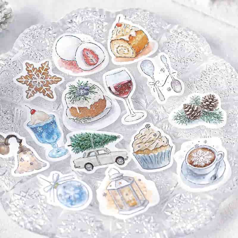 BGM - Pegatinas sueltas con foil 45 ud - Cafe a la mode - Winter Limited