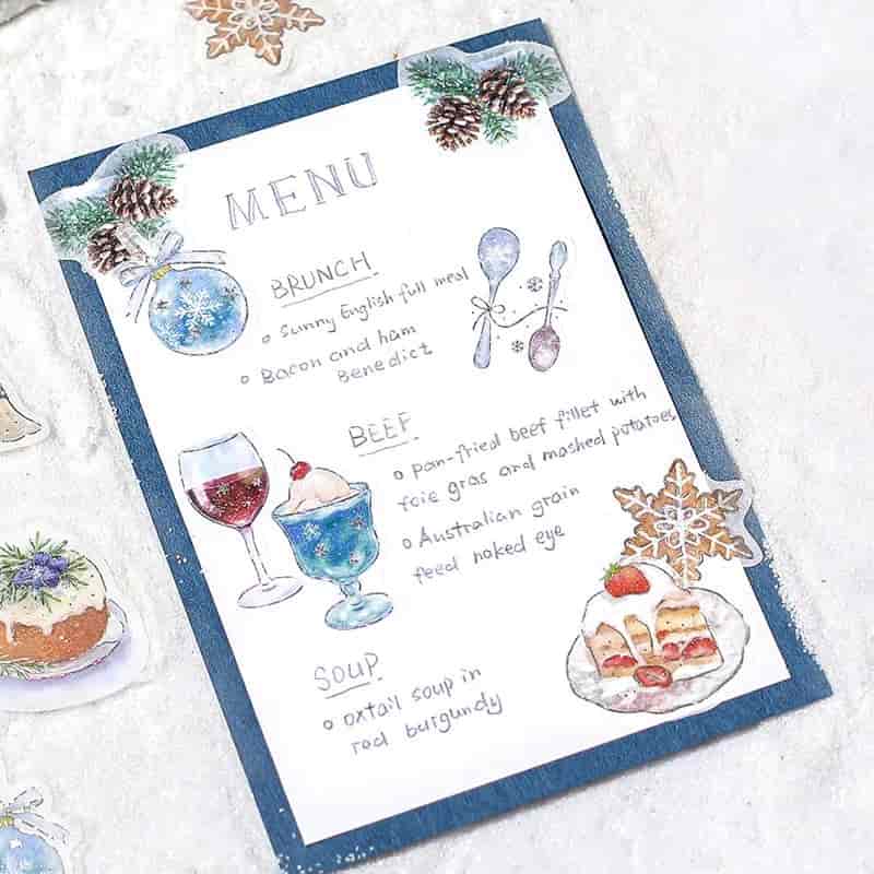 BGM - Pegatinas sueltas con foil 45 ud - Cafe a la mode - Winter Limited