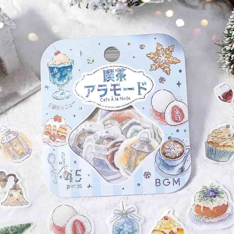 BGM - Pegatinas sueltas con foil 45 ud - Cafe a la mode - Winter Limited