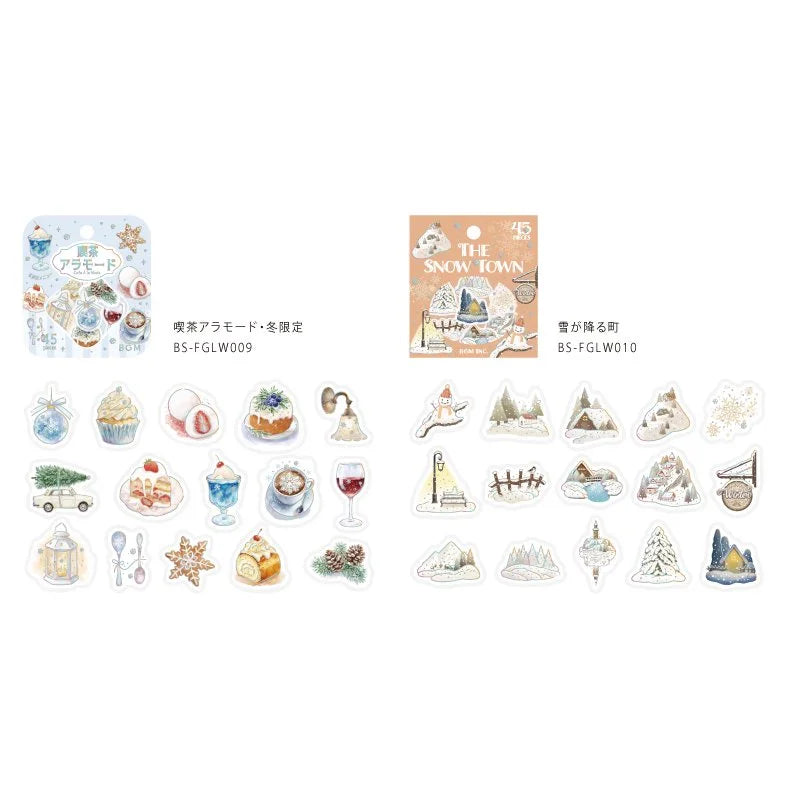 BGM - Pegatinas sueltas con foil 45 ud - Cafe a la mode - Winter Limited