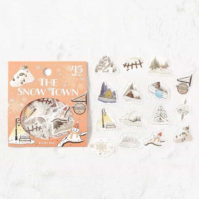 BGM - Pegatinas sueltas con foil 45 ud - The Snow Town - Winter Limited