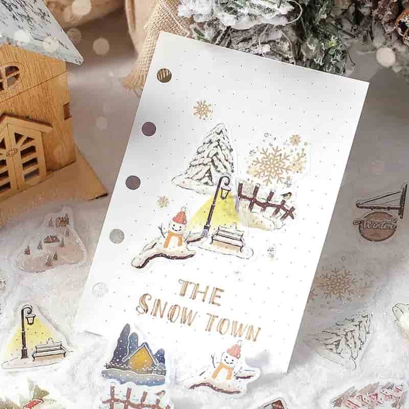 BGM - Pegatinas sueltas con foil 45 ud - The Snow Town - Winter Limited
