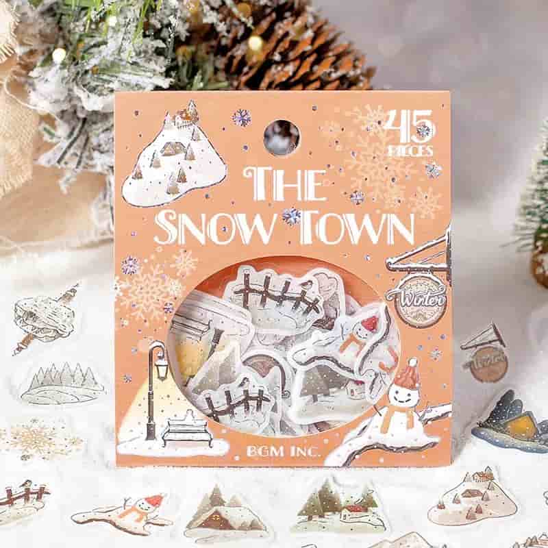 BGM - Pegatinas sueltas con foil 45 ud - The Snow Town - Winter Limited