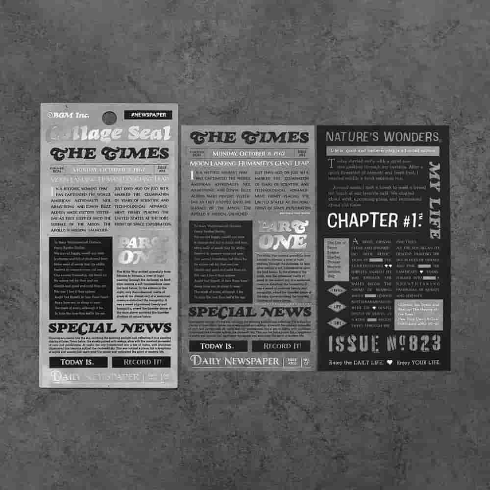 BGM - Pegatinas COLLAGE 2 hojas - Newspaper
