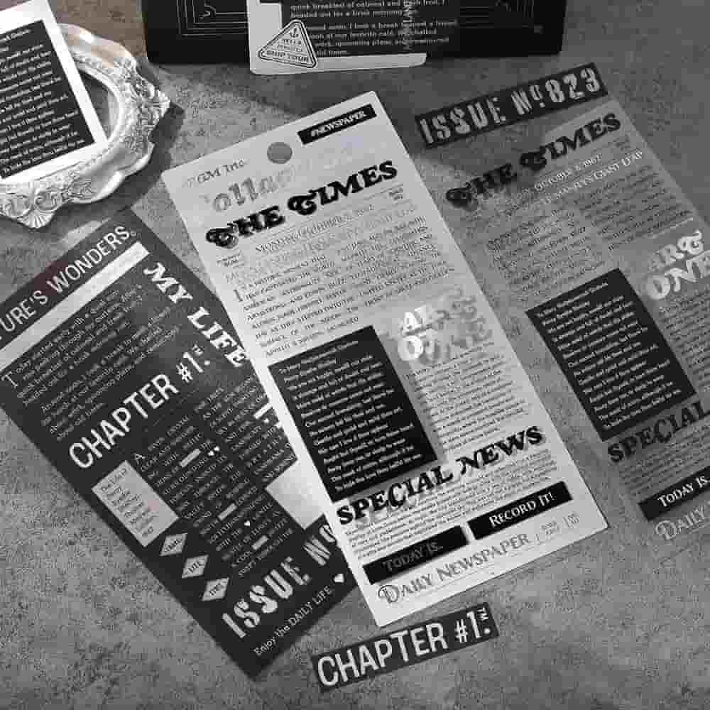 BGM - Pegatinas COLLAGE 2 hojas - Newspaper
