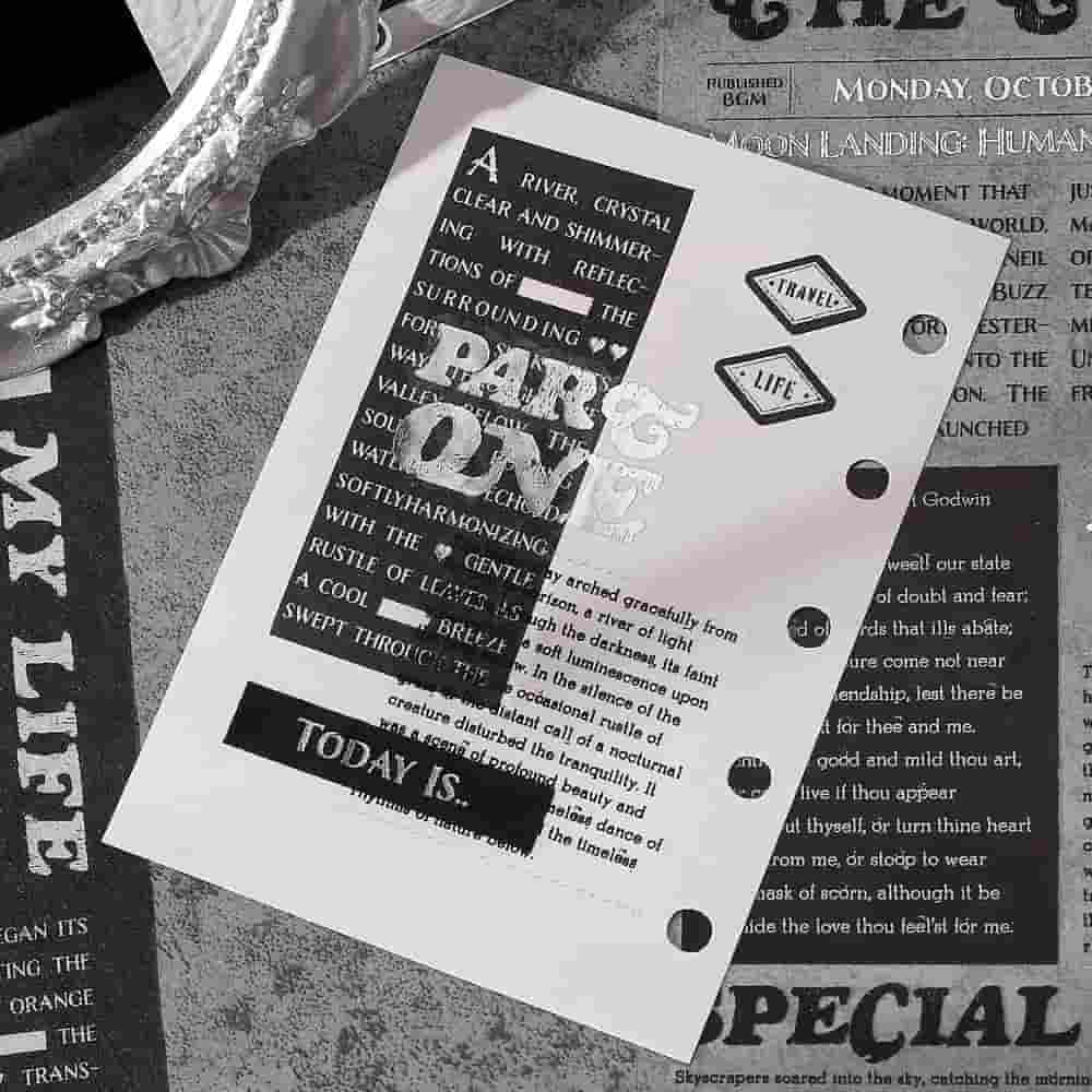 BGM - Pegatinas COLLAGE 2 hojas - Newspaper