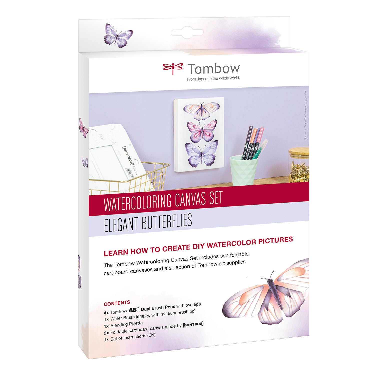 Tombow - Set Lienzo Acuarela - Mariposas