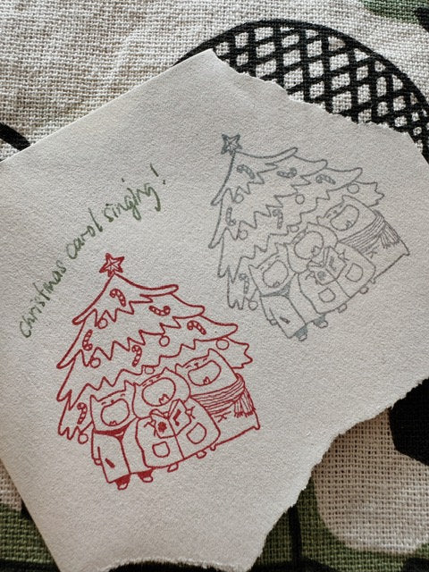 CatDoo - Sello de madera - Christmas Carol Singing