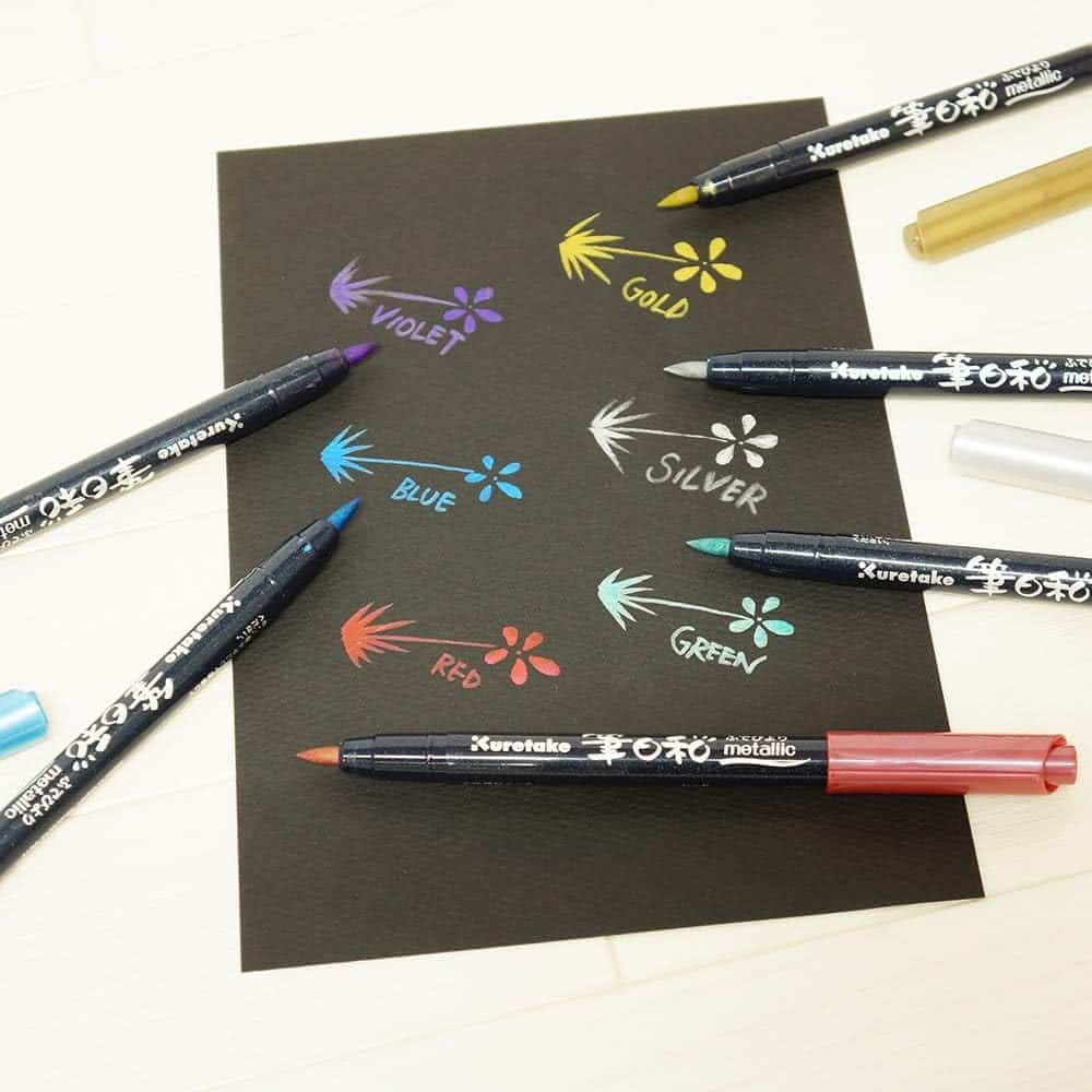 Kuretake - Set 6 Rotuladores BrushPen - Fudebiyori Metallic