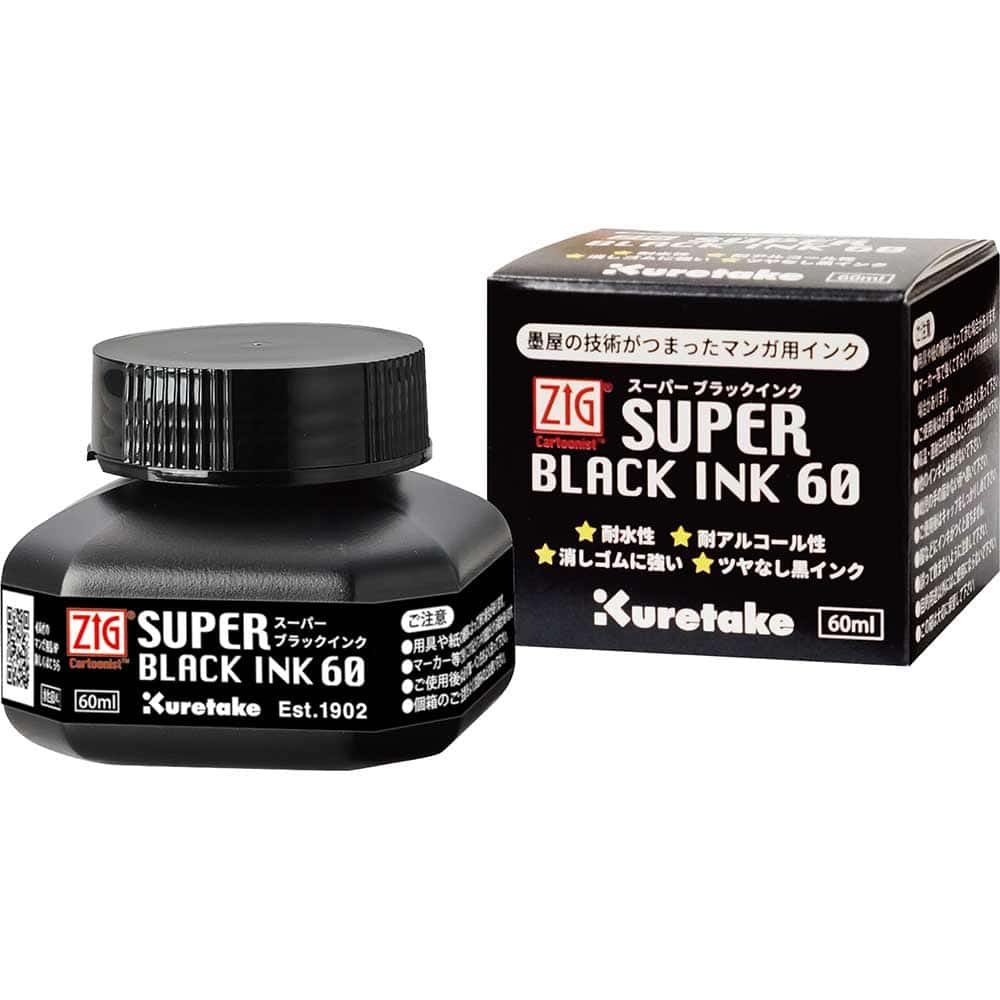 Kuretake - Tinta Sumi Super Negra - 60 ml - ZIG Cartoonist
