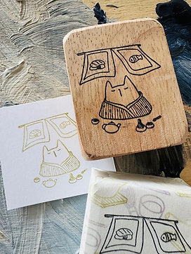 CatDoo - Sello de madera - Meowcha Matcha