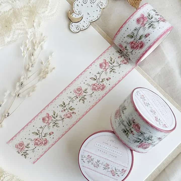Leela Journals - Washi Tape 30mm - Pink Rose Ribbed