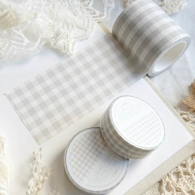 Leela Journals - Washi Tape 50mm - Light Gray Plaid