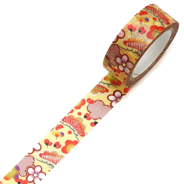 SAIEN - Washi Tape - Sho-Chiku-Bai - KIMONO - 15 mm
