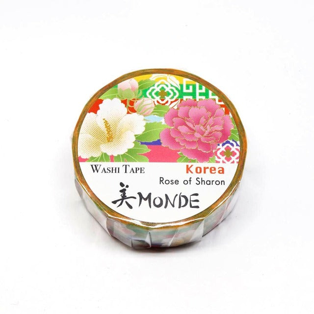 SAIEN - Washi Tape - Rose of Sharon Korea - MONDE - 15 mm