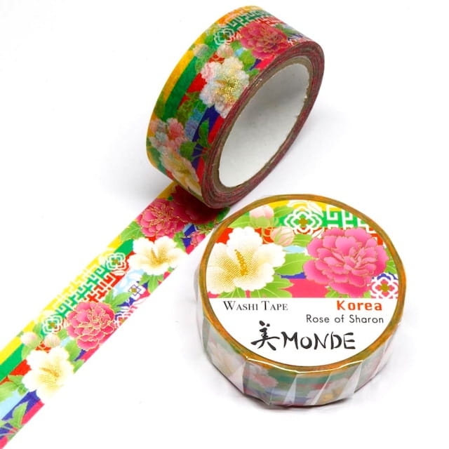SAIEN - Washi Tape - Rose of Sharon Korea - MONDE - 15 mm