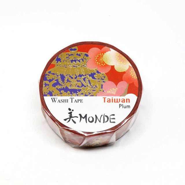 SAIEN - Washi Tape - Plum Taiwan - MONDE - 15 mm