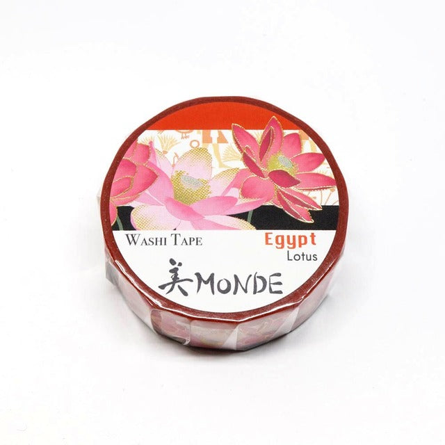SAIEN - Washi Tape - Lotus Egypt- MONDE - 15 mm