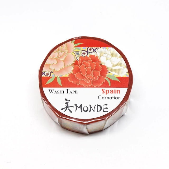 SAIEN - Washi Tape - Carnation Spain - MONDE - 15 mm