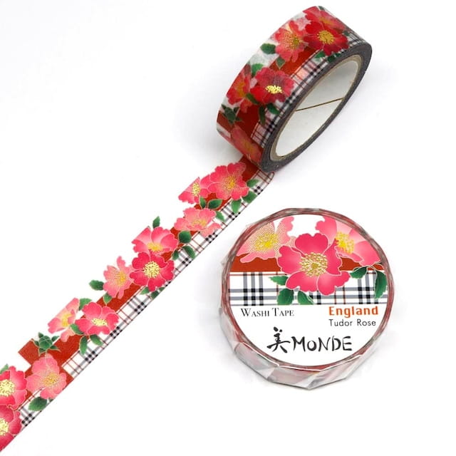 SAIEN - Washi Tape - Tudor Rose England - MONDE - 15 mm