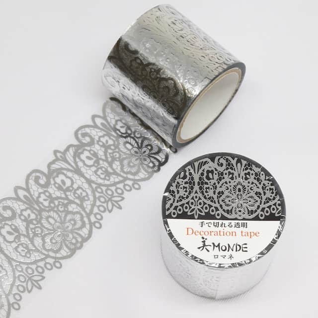 SAIEN - Washi Tape - Romane Silver - MONDE - 35 mm