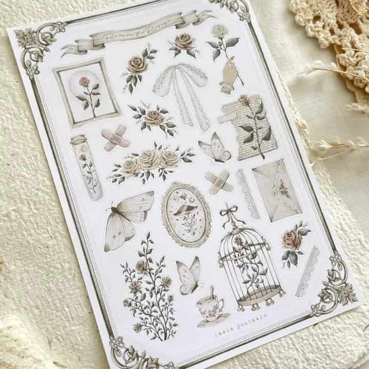 Leela Journals - Hoja de Pegatinas - Raining Roses