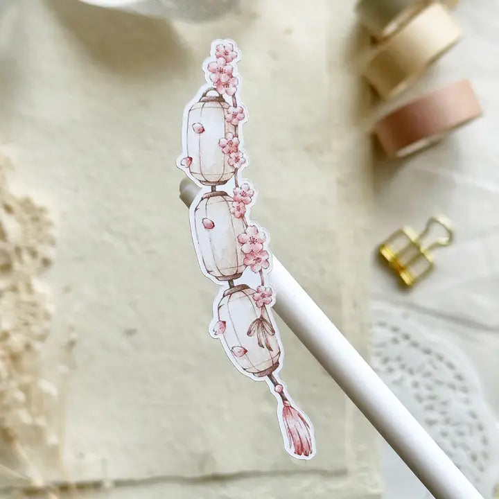 Leela Journals - Hoja de Pegatinas - Sakura Lanterns