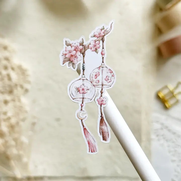Leela Journals - Hoja de Pegatinas - Sakura Lanterns