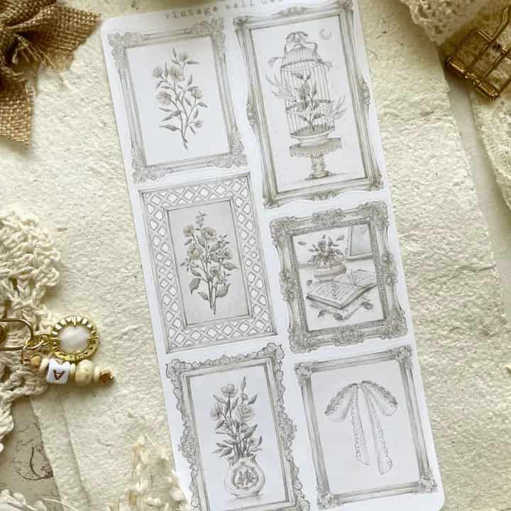 Leela Journals - Hoja de Pegatinas - Vintage Wall Decor