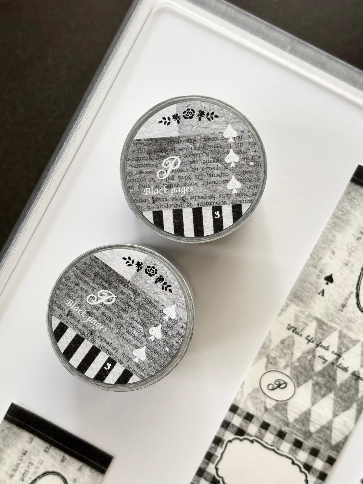 PION - Washi Tape 40 mm - Black Pages
