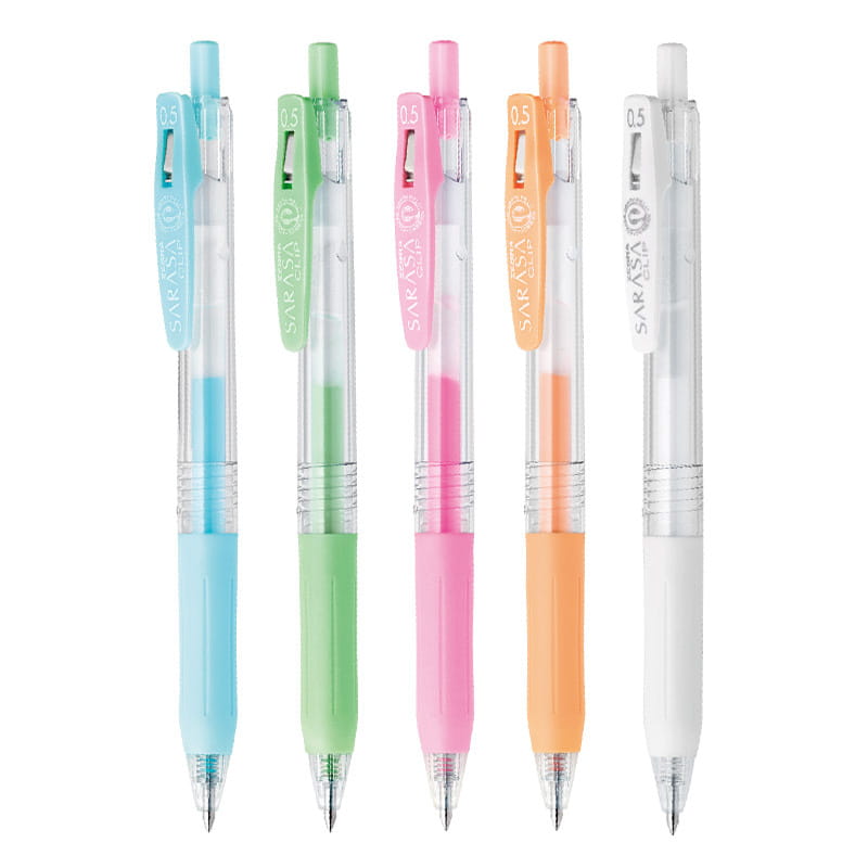 Zebra - Set 5 Bolígrafos 0.5mm SARASA Clip Milk