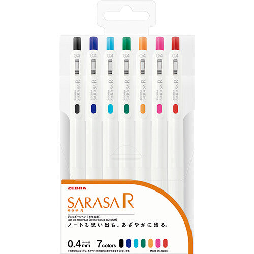 Zebra - Set 7 Bolígrafos 0.4mm SARASA R