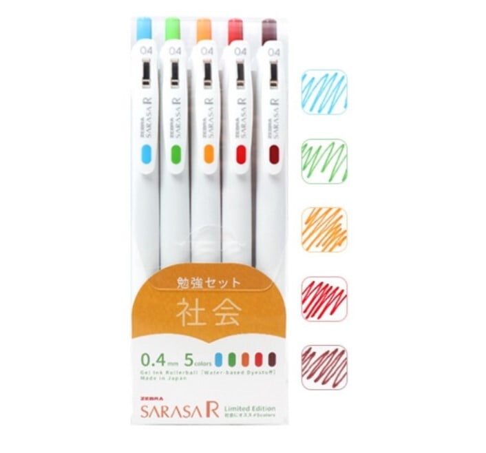 Zebra - Set 5 Bolígrafos 0.4mm SARASA R - Social