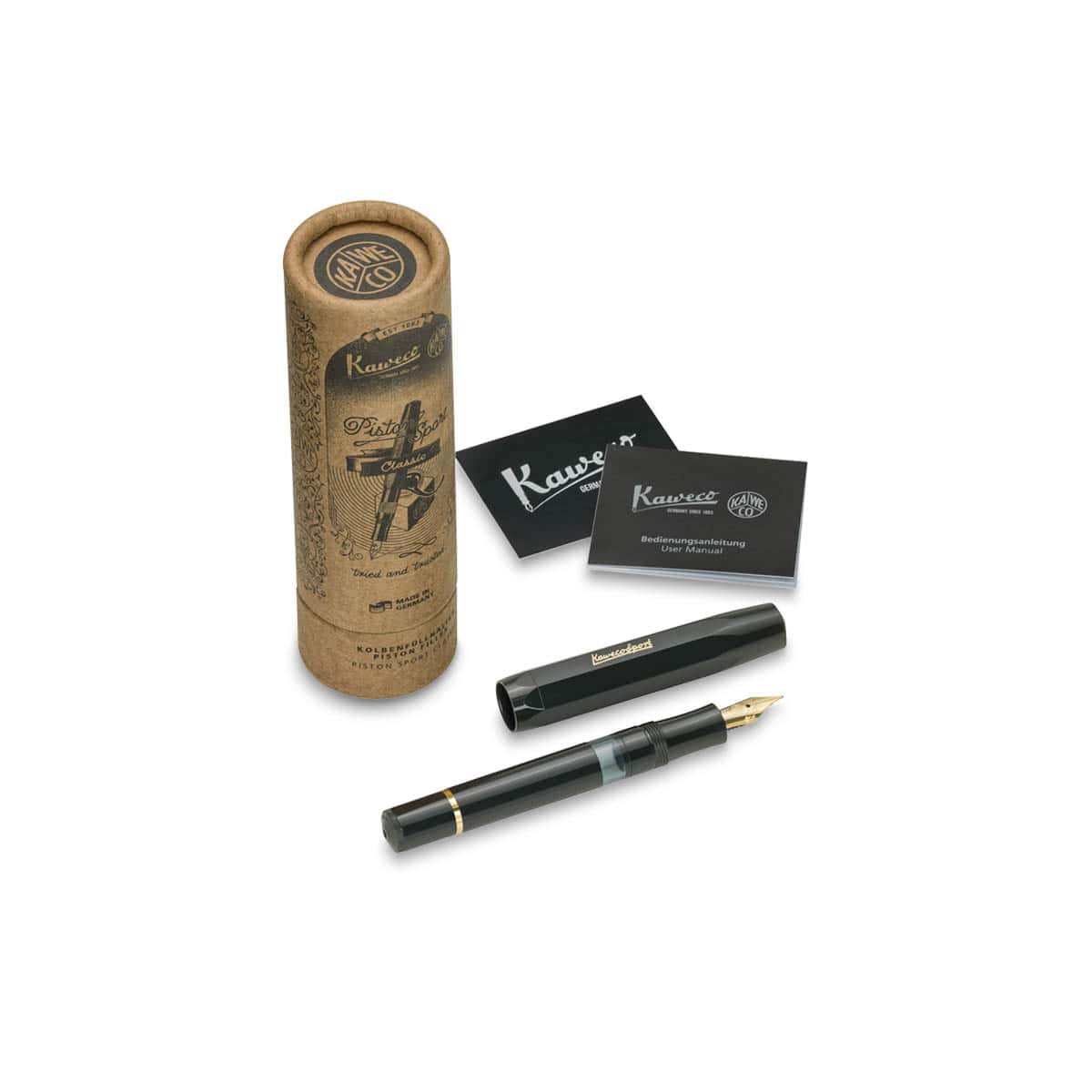 Kaweco - Pluma Estilográfica - Piston Sport CLASSIC - Black/Gold