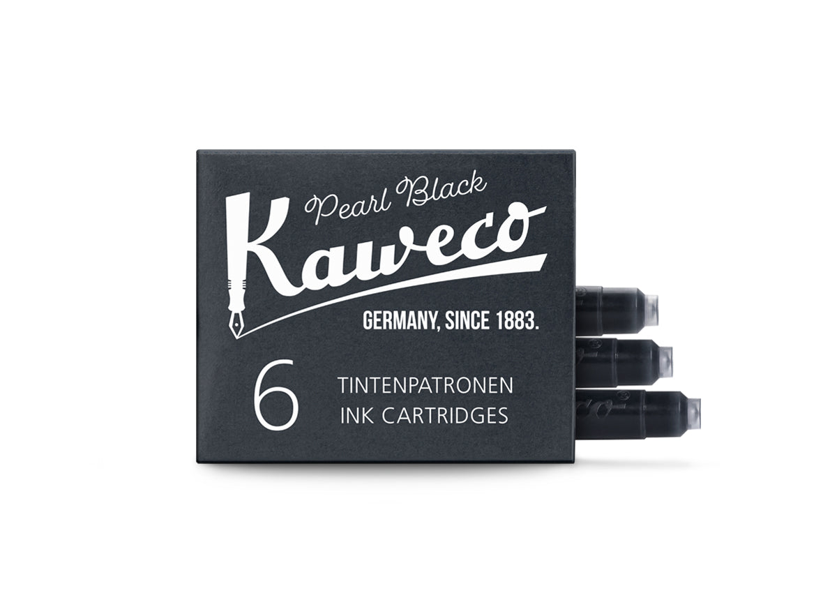 Kaweco - Pack recambio 6 cartuchos tinta - Pearl Black - Negro
